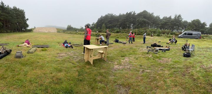 Members shooting on the firing point at East Holme Rifle Range