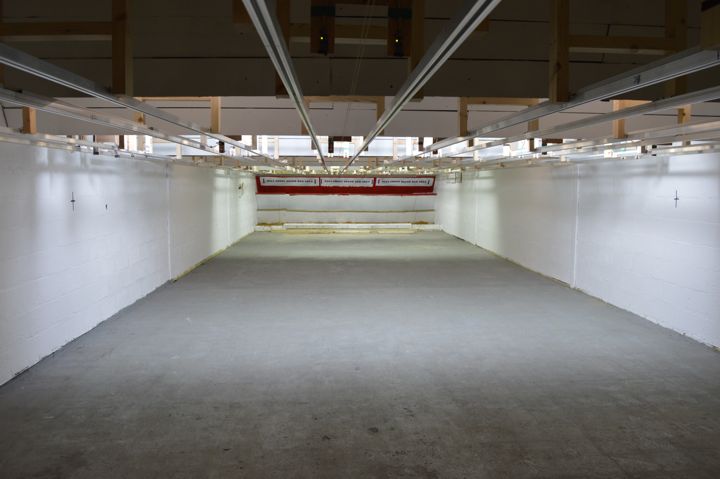 The empty range looking down the lanes towards the target frames