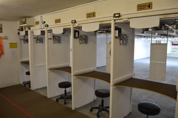 The numbered firing points seen from the side